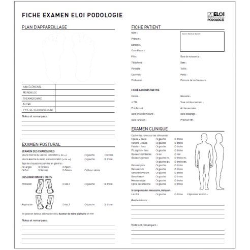 Feuilles d'Examen pour Podographe